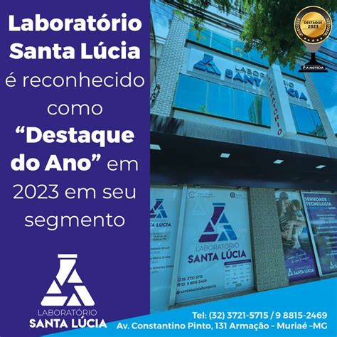 Laborat Rio Santa L Cia Reconhecido Como Destaque Do Ano Em Em