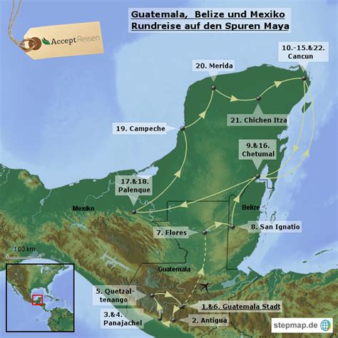 Stepmap Guatemala Belize Yucatan Rundreise Auf Den Spuren Der