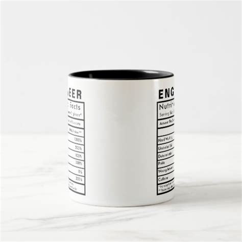 Engineer Nutritional Facts Statistics Funny Two Tone Coffee Mug Zazzle