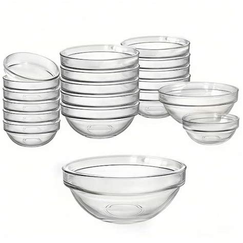 Wudkey Glass Prep Bowl Set 35 In 4 Oz Clear Small Glass Bowls Set