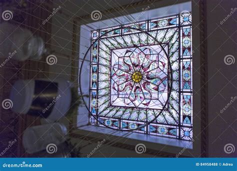 stained glass roof stock photo image  modern sunlight