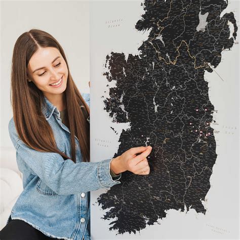 Push Pin Ireland Map Black And White