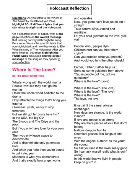 แปลเพลง Where Is The Love ความรักที่ไปไหนล่ะ Lyta House