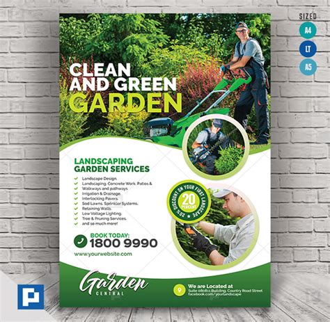 Garden Landscaping And Lawn Design Flyer Psdpixel