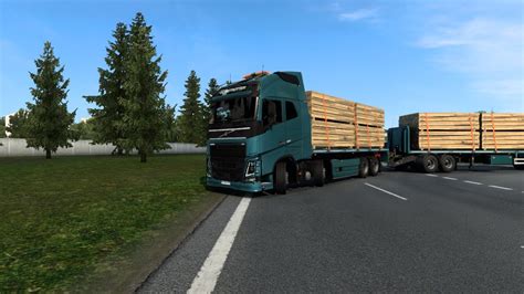 Ets Mod Volvo Fh X Tandem Lumber Delivery From Dortmund To