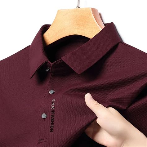 Camisa Polo De Lapela Masculina De Manga Comprida Blusa Casual De Neg