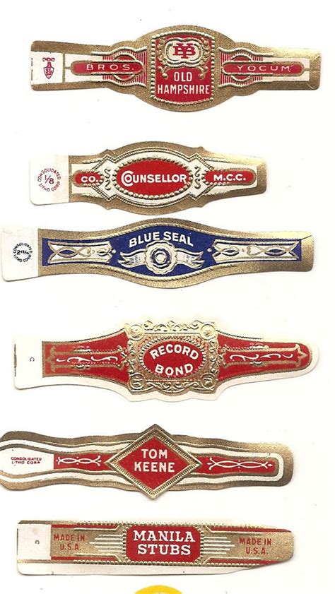 Cigar Bands Labels New Old Stock Cigar Bands Lithographed Etsy