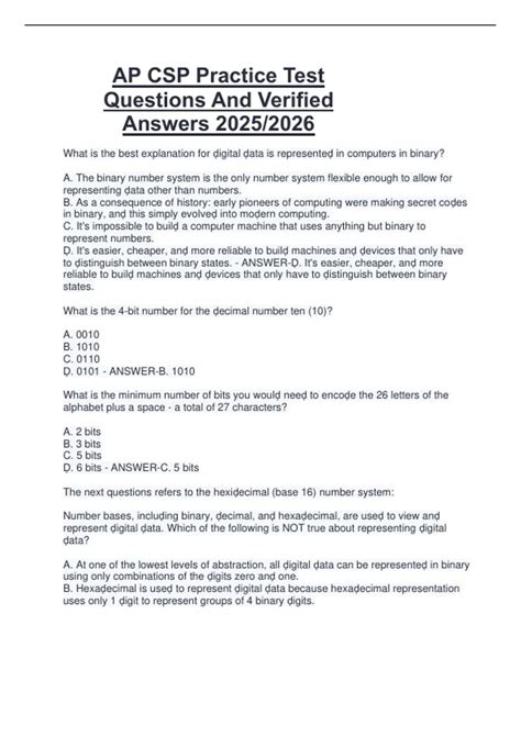 Ap Csp Practice Test