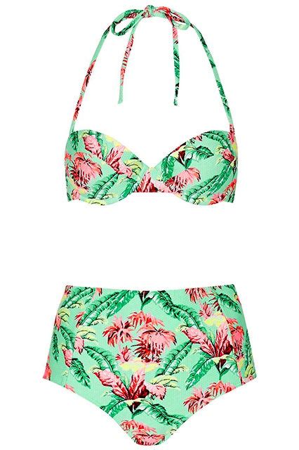 Topshop Tropical Print Bikini Set