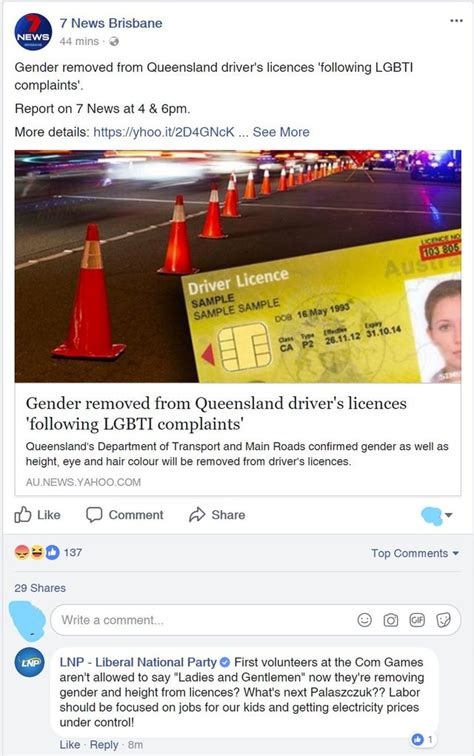 Lnp Complaining On Facebook About How Gender Has Being Removed From