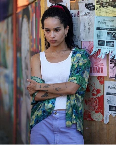 Zoeisabellakravitz On The Set Of High Fidelity In Nyc Zoe Kravitz