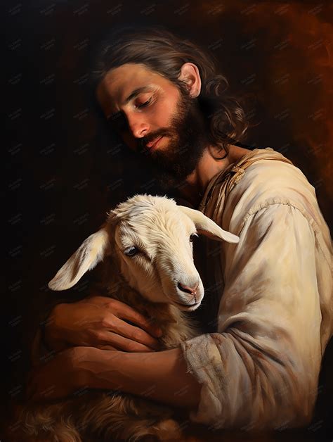 Jesus Hugging a Lamb – Paul Chung Design