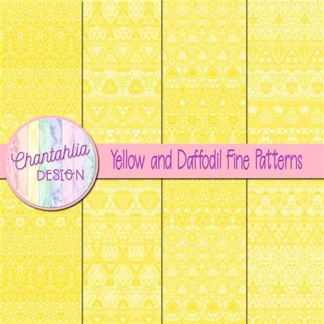 Free Yellow And Daffodil Digital Papers With Fine Patterns Designs