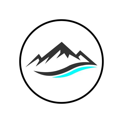 Logo mountain and river in black and white 19486670 Vector Art at Vecteezy