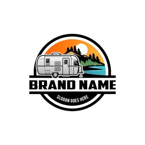 Premium Vector Camper Trailer Caravan Trailer Isolated Logo Vector