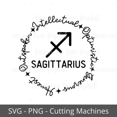 Sagittarius Zodiac Sign Svg Zodiac Svg Sagittarius T Etsy