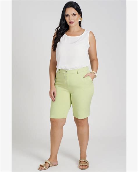 Riachuelo Bermuda Justa Allmaria Plus Size Alfaiataria