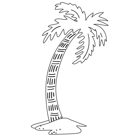 palmier dans le sable doodle dessiné à la main 8423358 Art vectoriel