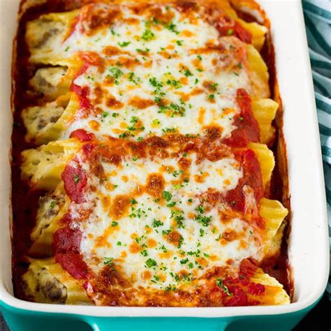 This Manicotti Recipe Is Italian Sausage With Three Kinds Of Cheese