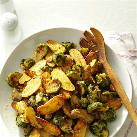 Lemon Roasted Fingerlings And Brussels Sprouts Recipe How To Make It