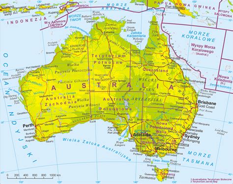 Physical Map Of Australia And New Zealand - TravelsFinders.Com