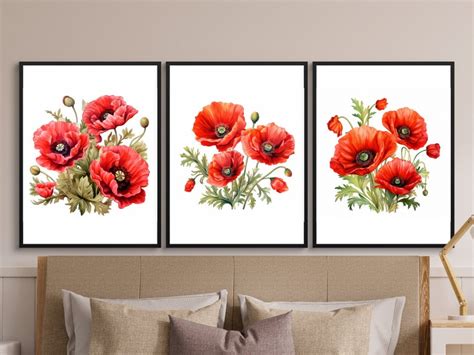 Poppy Plant Clipart Bundle High Quality Craft Art Card Making