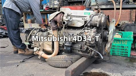 Mitsubishi 4d34 T 39 Liter Turbocharged Diesel Engine Start Up Youtube