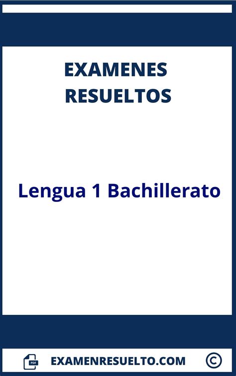 Examenes Lengua Bachillerato Resueltos Hot Sex Picture