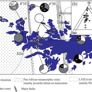 (a) Distribution of the xenolith types in the western part of the ...