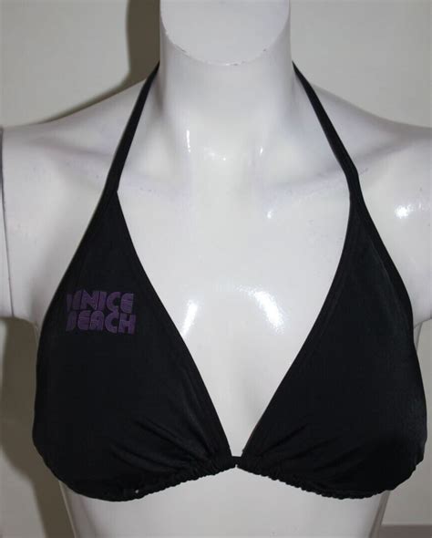 Bikini Oberteil Neckholder Schwarz Basic Gr 40 C D Neu Venice Beach