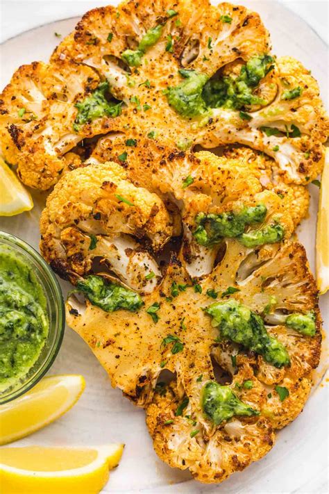 Oven Roasted Cauliflower Steaks Make A Simple Side Dish Or A Vegetarian Meal With Just A Few