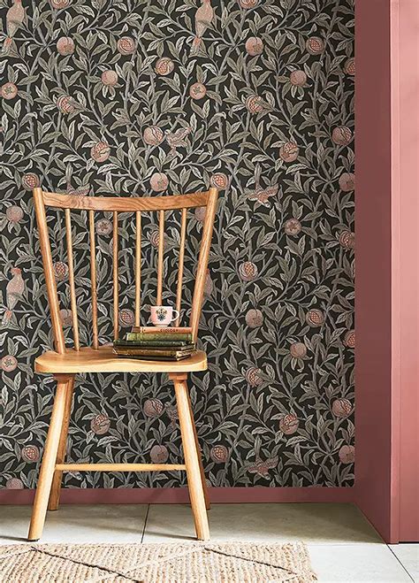 William Morris At Home Bird Pomegranate Wallpaper Freemans