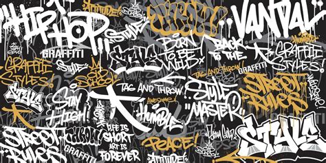 Vector Illustration Of Graffiti Background Seamless Graffiti Art