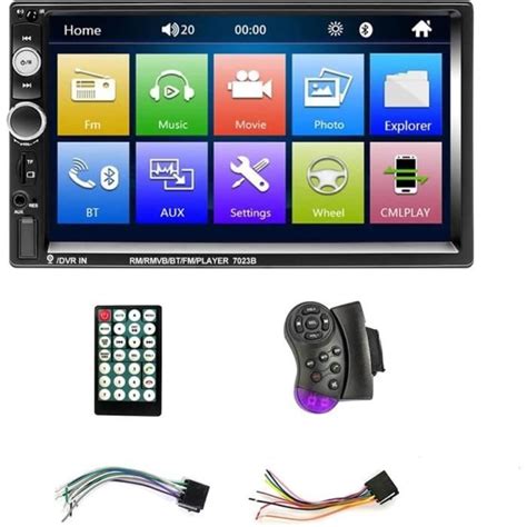 7 Pouces Double Din Voiture Stéréo Audio Bluetooth Mp5 Lecteur Usb Fm