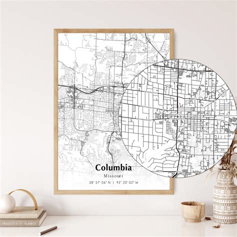 Map of Columbia Digital File, Modern City Map, Columbia Printable Map ...