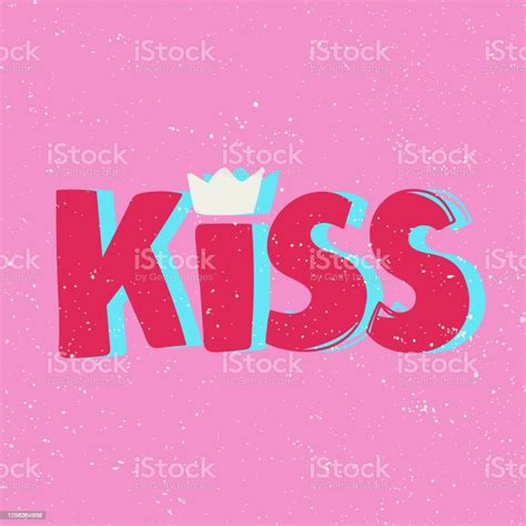 Kiss Sticker For Social Media Content Vector Hand Drawn Illustration