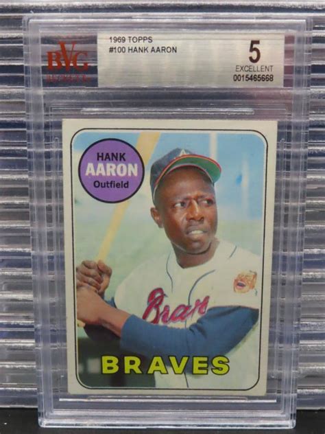 Topps Hank Aaron Bvg Excellent Atlanta Braves Ebay