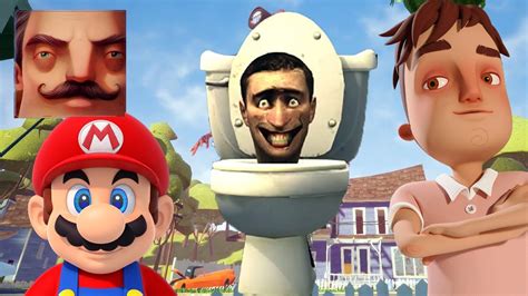 Hello Neighbor New Secret Neighbor Skibidi Toilet Aaron Mario Spider