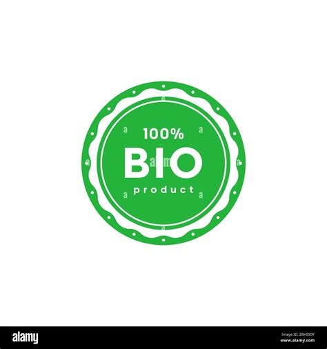 Bio 100 Percent Product Sticker Design Element For Packaging Design And Promotional Material