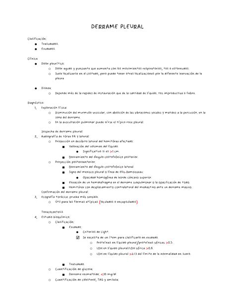 Solution Derrame Pleural Studypool