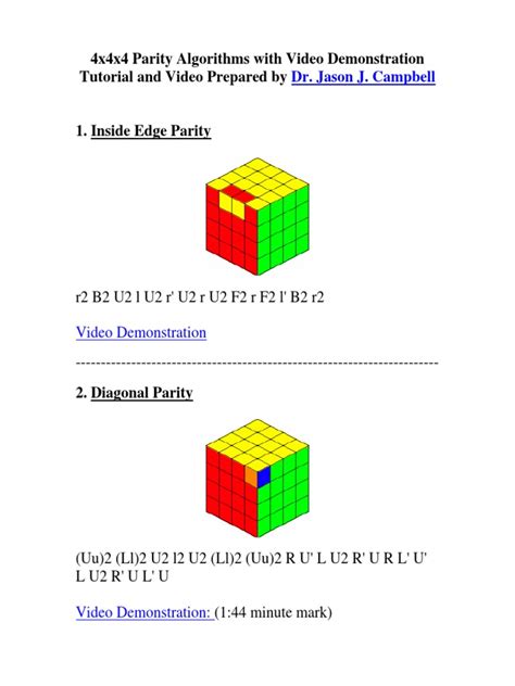 4x4x4 Rubiks Cube Parity Algorithms Soultion | PDF