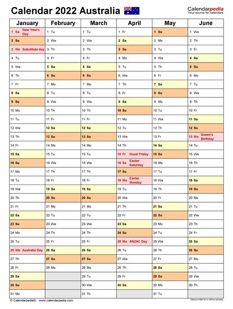 Australia Calendar Free Printable Pdf Templates Australia