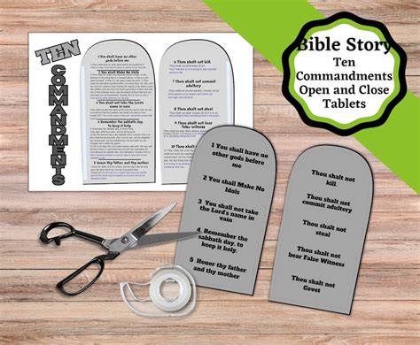 Printable 10 Commandments Craft. Cut and Fold Open the Tablets to ...