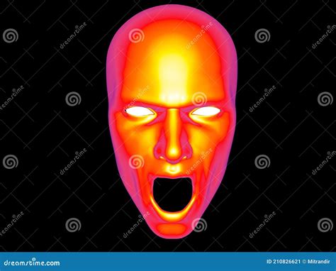 Screaming Face On Computer Screen Emoticon Angry Digital Device Emoji