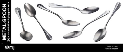 Metal Spoon Isolated On White Background Collection Stock Photo Alamy