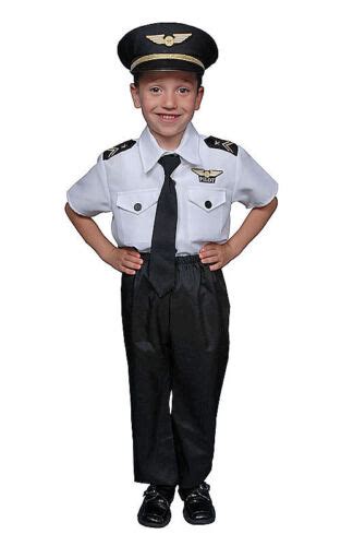 Tenue Costume De Pilote De Ligne Pour Enfants Uniforme Et Casquette