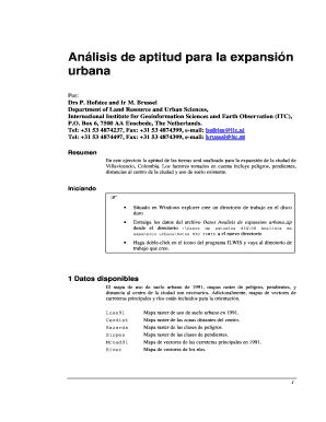 Fillable Online Itc An Lisis De Aptitud Para La Expansi N Urbana Caso