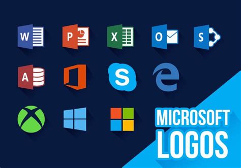 Microsoft Icons New Logos Vector 113461 Vector Art At Vecteezy