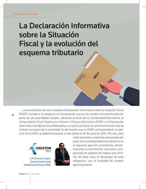 La Declaración Informativa sobre la Situación Fiscal y