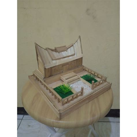 Jual Miniatur Rumah Adat Sumatera Barat Rumah Gadang Dari Stick Ice